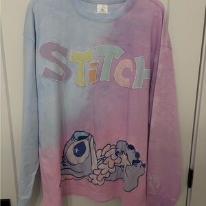 Disney Pastel Tie-Dye Stitch Long Sleeve Top